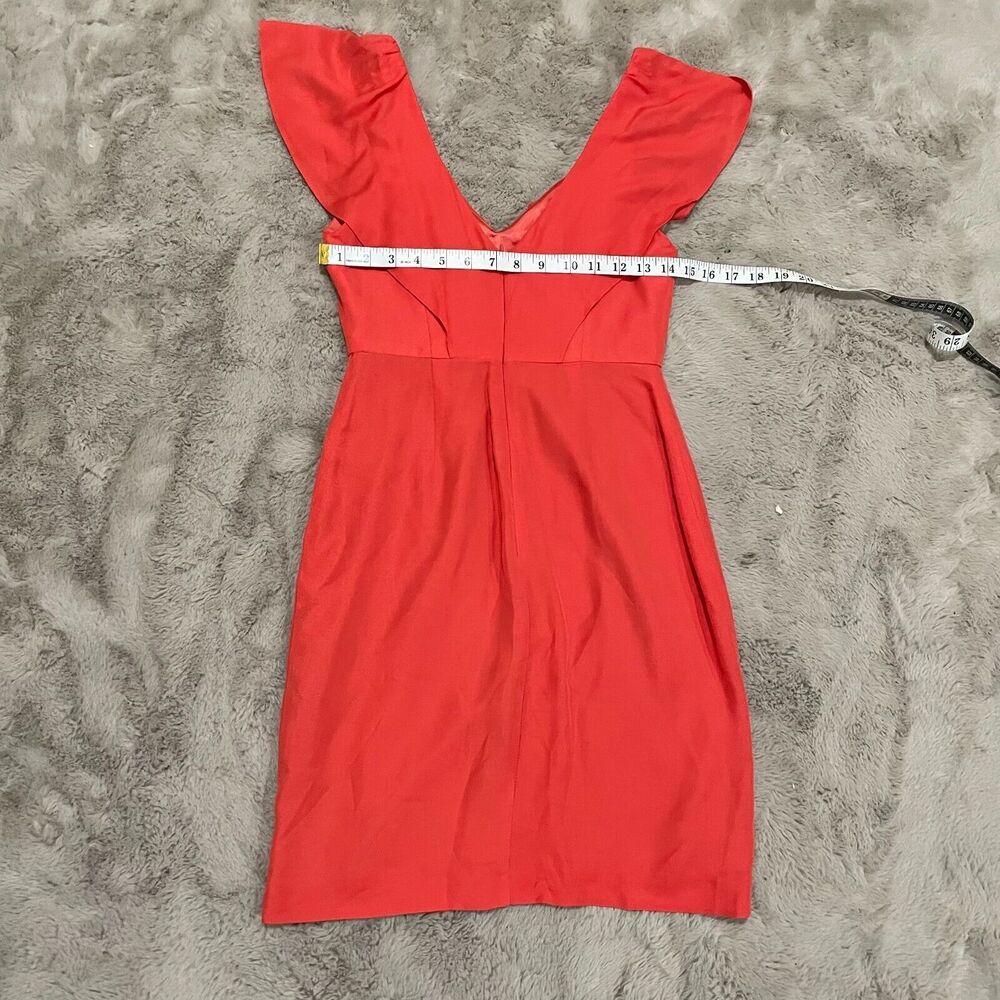 Jenny Yoo‎ Collection Red Ruffle Silk Blend Dress Size 0 Cocktail Wedding $265 - Picture 9 of 10